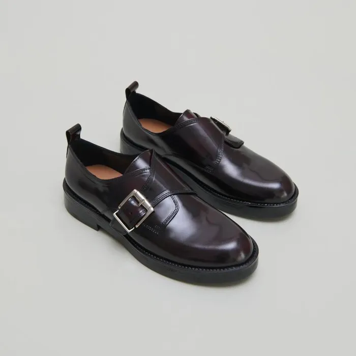 Women Derbies With Adjustable Buckles Burgundy JONAK Derbies Oxfords