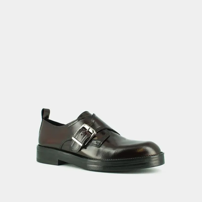 Women Derbies With Adjustable Buckles Burgundy JONAK Derbies Oxfords