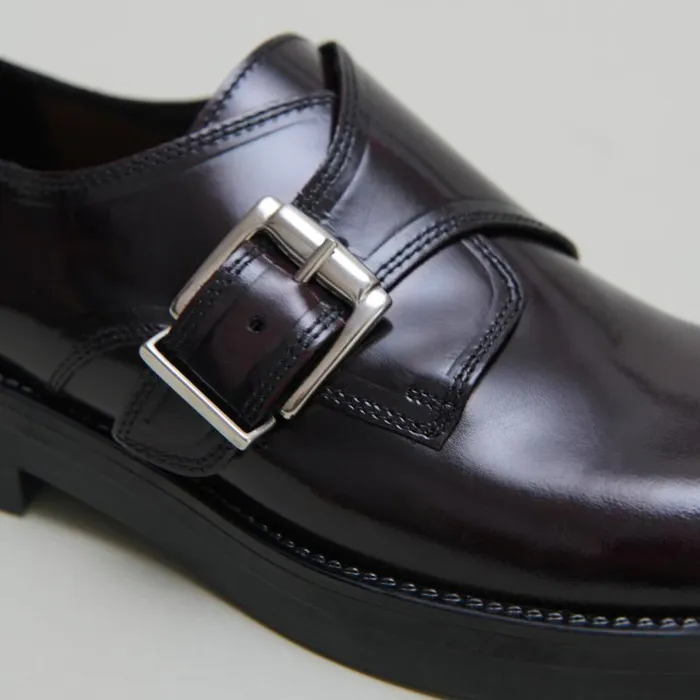 Women Derbies With Adjustable Buckles Burgundy JONAK Derbies Oxfords