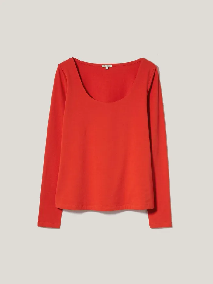 Women Double Front Ballet Neck Top Spice Orange Jigsaw Pyjamas and Loungewear