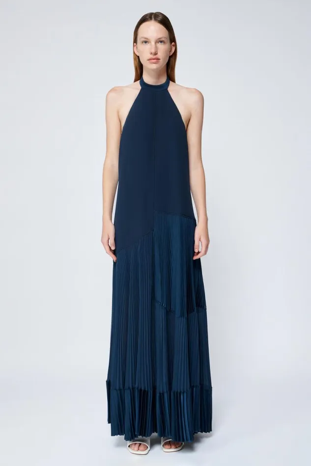 Women Dresses and Jumpsuits Jonathan Simkhai Hazel Dress Blue Pleated Midi Dress
