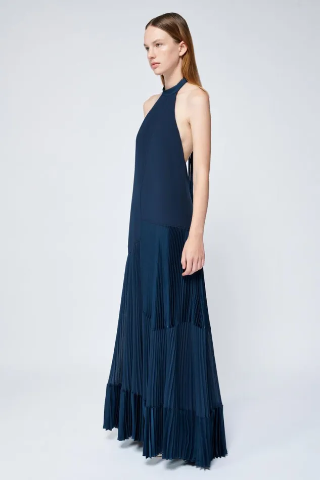Women Dresses and Jumpsuits Jonathan Simkhai Hazel Dress Blue Pleated Midi Dress