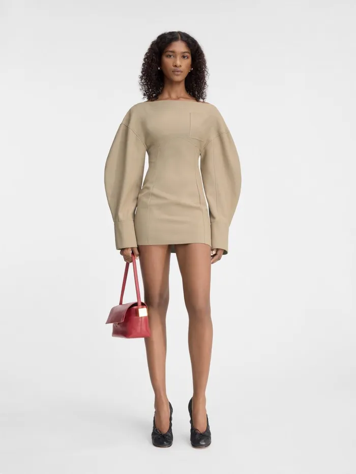 Women Dresses and Skirts JACQUEMUS The Casaco Shirt Dress Beige