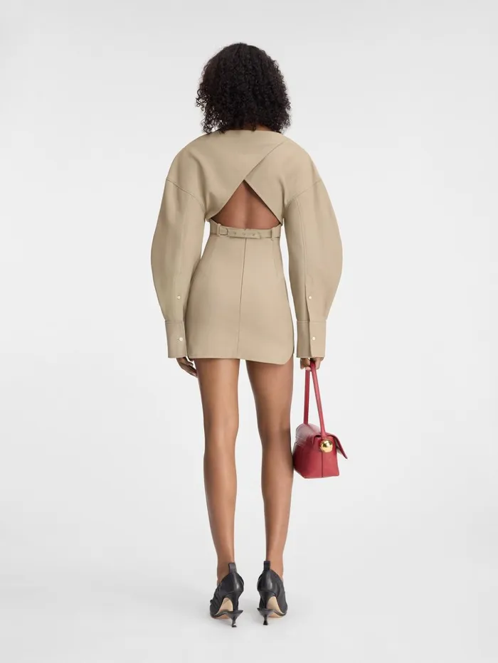 Women Dresses and Skirts JACQUEMUS The Casaco Shirt Dress Beige Women Dresses and Skirts JACQUEMUS The Casaco Shirt Dress Beige