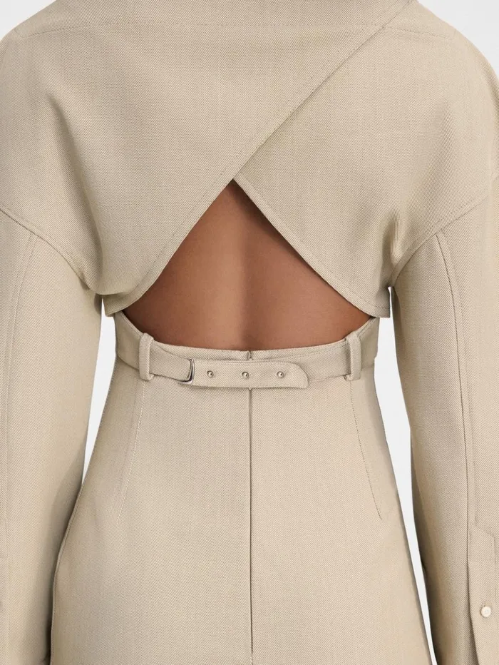 Women Dresses and Skirts JACQUEMUS The Casaco Shirt Dress Beige Women Dresses and Skirts JACQUEMUS The Casaco Shirt Dress Beige