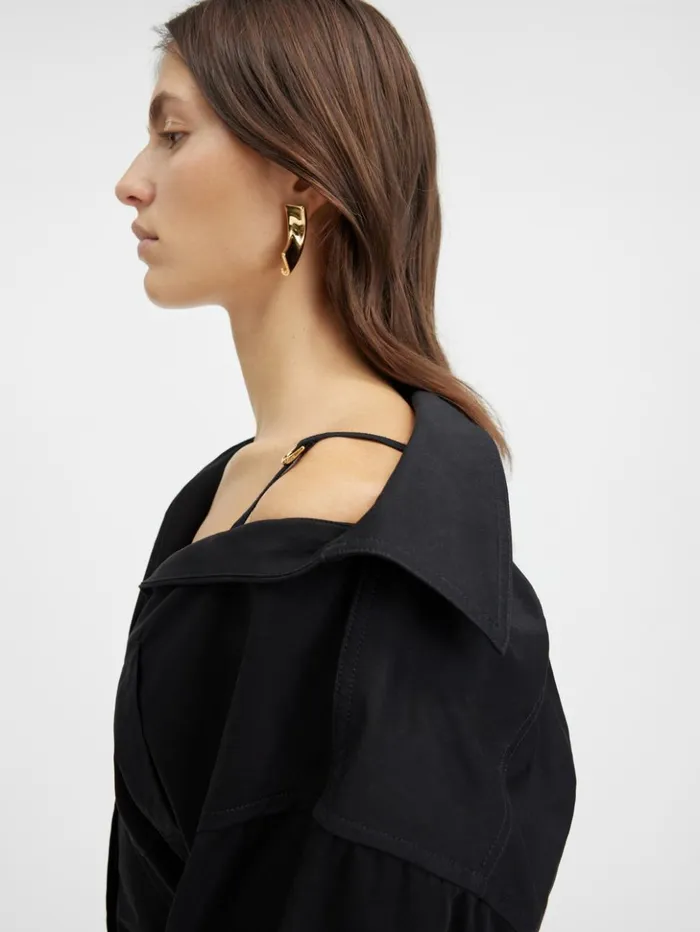 Women Dresses and Skirts JACQUEMUS The Shirt Dress Black Women Dresses and Skirts JACQUEMUS The Shirt Dress Black