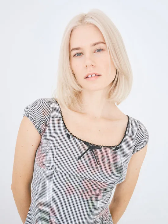 Women Dresses Lisa Says Gah Flower Gingham Dress Gingham