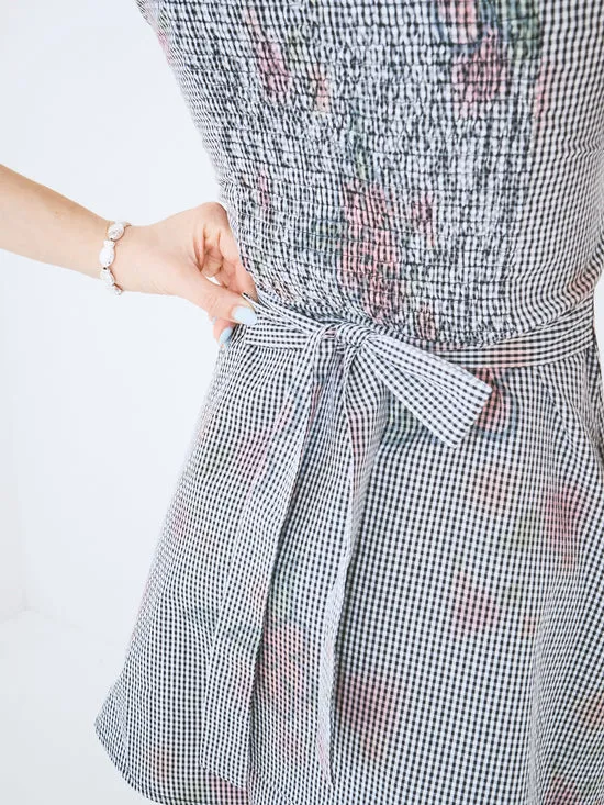 Women Dresses Lisa Says Gah Flower Gingham Dress Gingham
