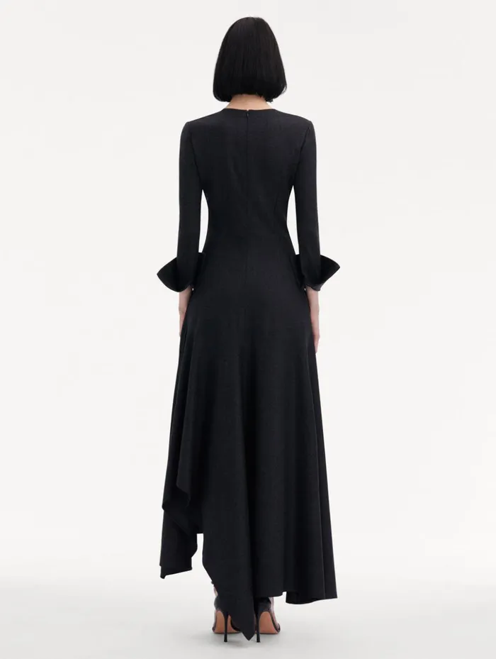 Women Dresses Oscar De La Renta Peony Guipure Appliqu Dress Charcoal Women Dresses Oscar De La Renta Peony Guipure Appliqu Dress Charcoal