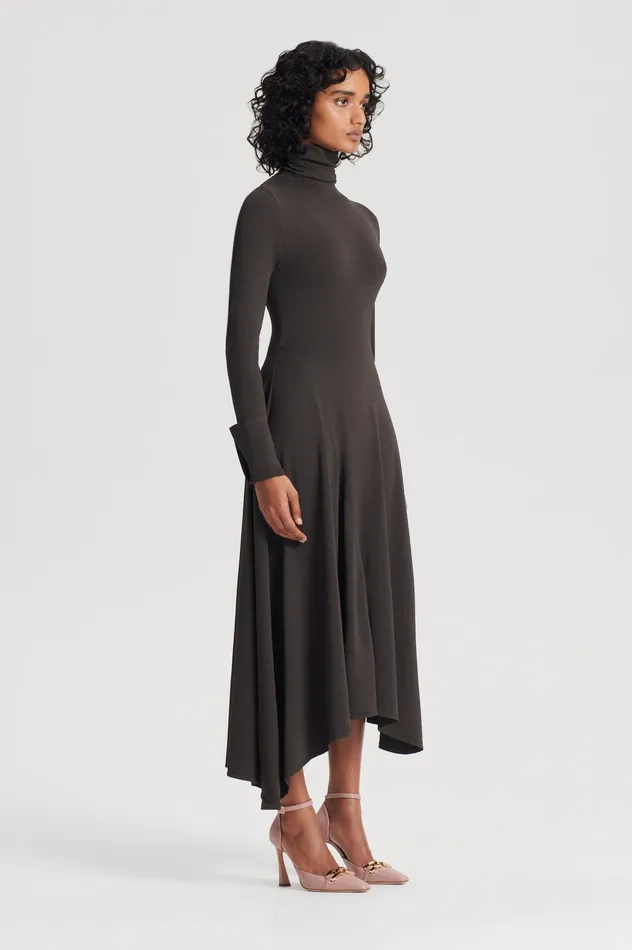 Women Dresses Scanlan Theodore DRAPE HEM DRESS JUNGLE Women Dresses Scanlan Theodore DRAPE HEM DRESS JUNGLE