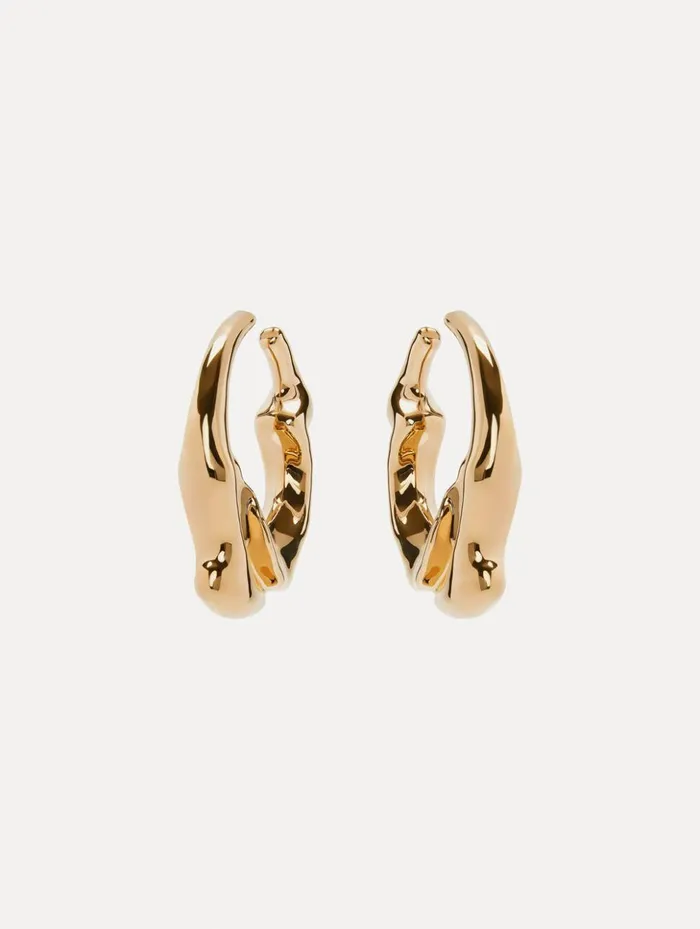 Women Earrings Oscar De La Renta Crushed Hoop Earrings Gold
