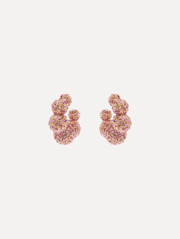 Women Earrings Oscar De La Renta Crystal Sphere Hoop Earrings Rose