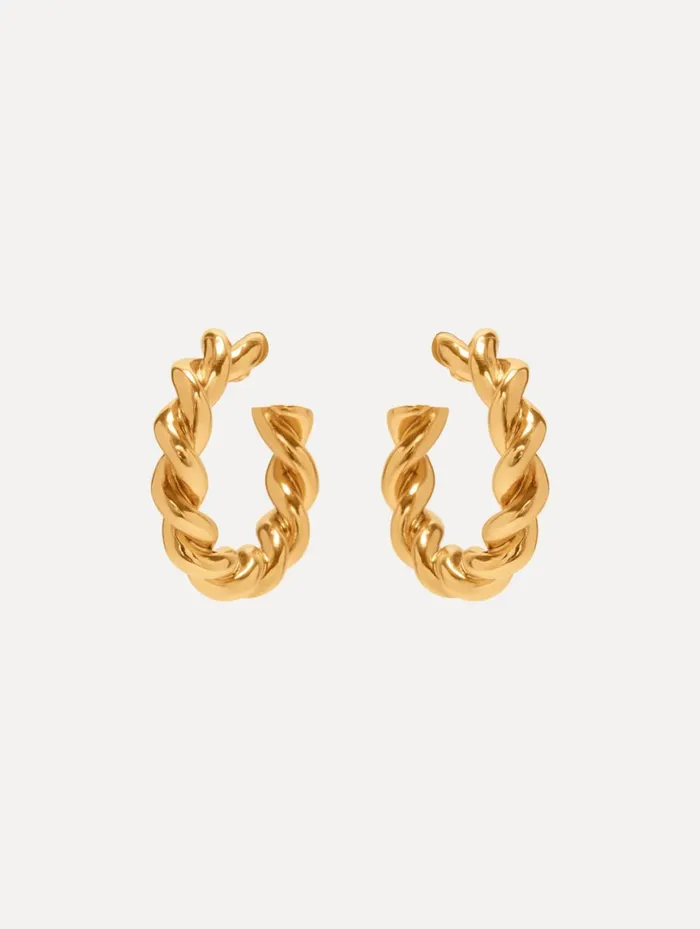 Women Earrings Oscar De La Renta Large Rope Hoop Earrings Gold