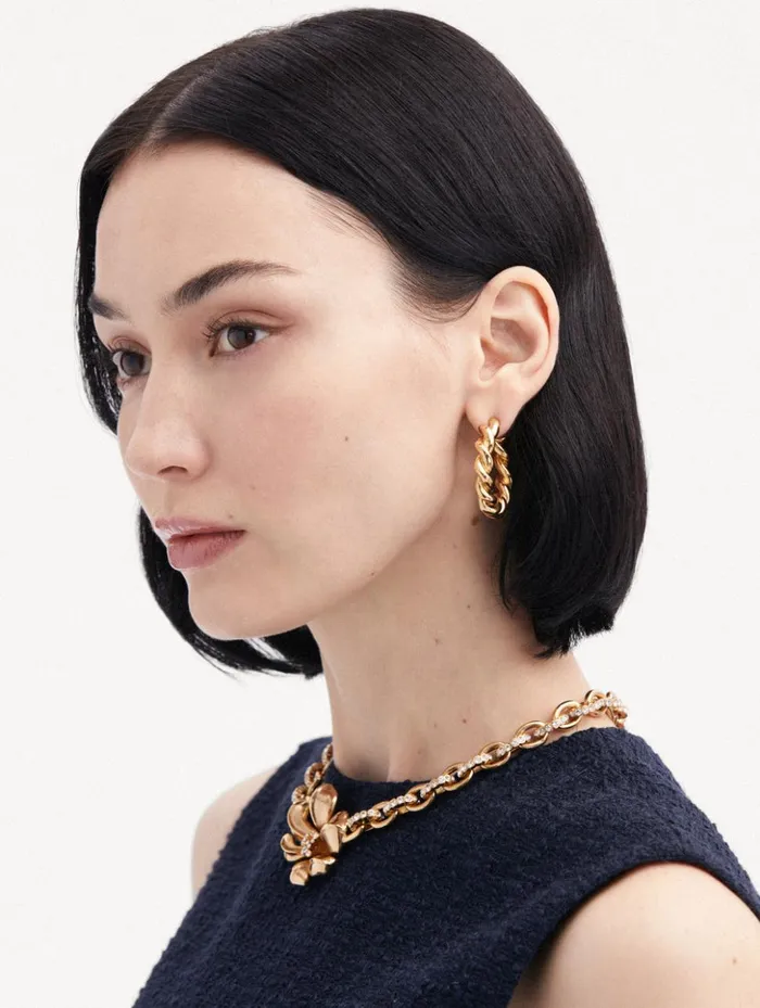 Women Earrings Oscar De La Renta Large Rope Hoop Earrings Gold Women Earrings Oscar De La Renta Large Rope Hoop Earrings Gold