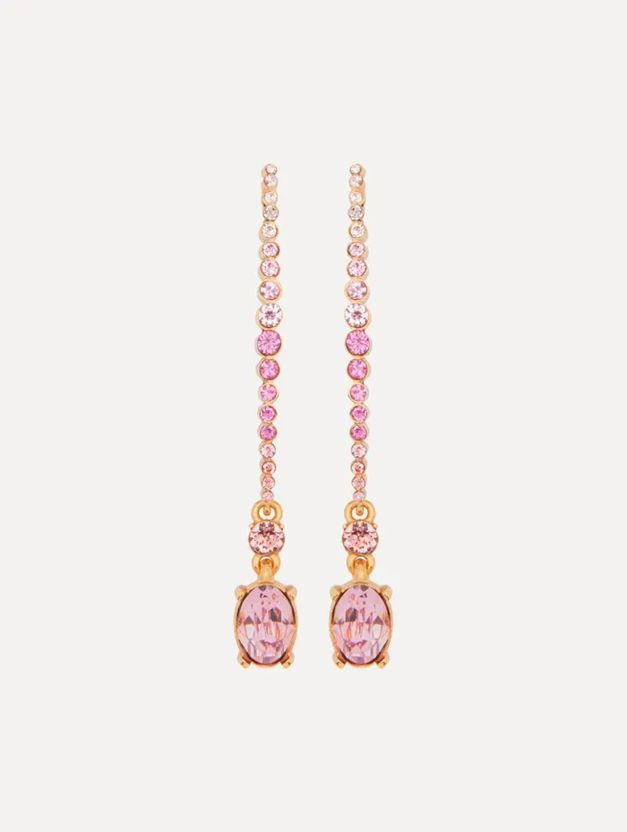 Women Earrings Oscar De La Renta Moon And Oval Drop Earrings Rose Gold Multi
