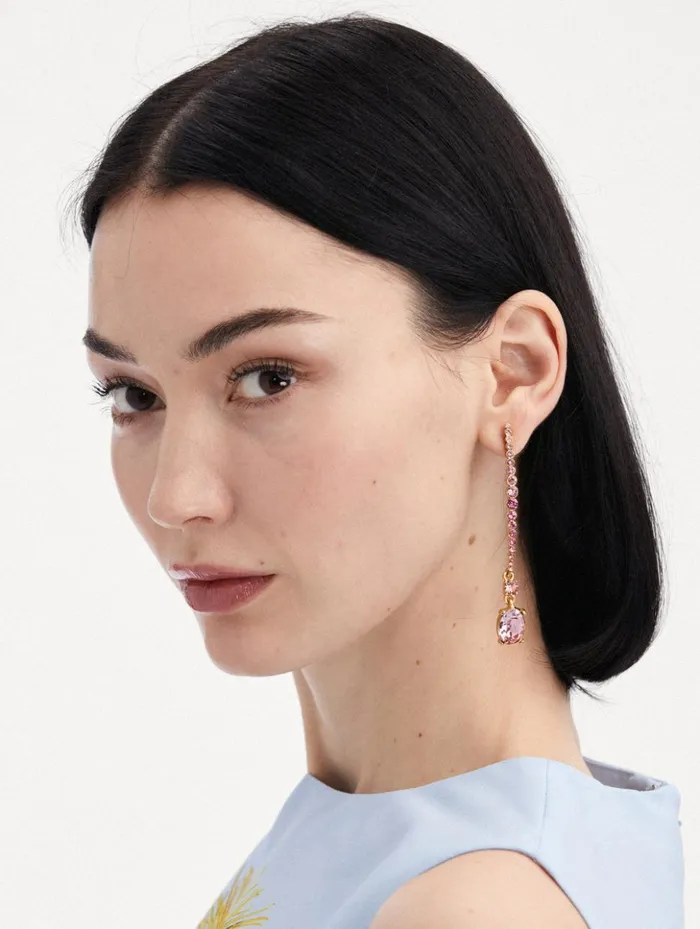 Women Earrings Oscar De La Renta Moon And Oval Drop Earrings Rose Gold Multi