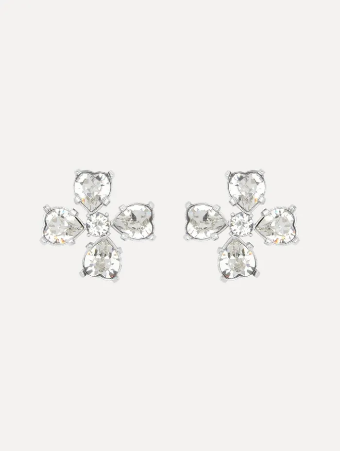 Women Earrings Oscar De La Renta Small Clover Earrings Crystal