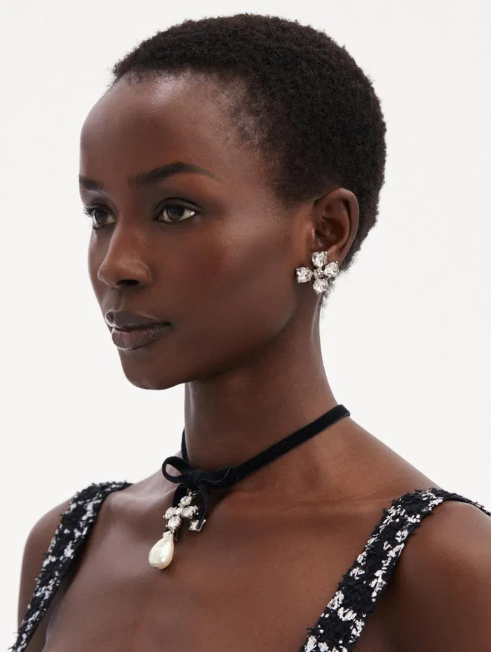 Women Earrings Oscar De La Renta Small Clover Earrings Crystal Women Earrings Oscar De La Renta Small Clover Earrings Crystal