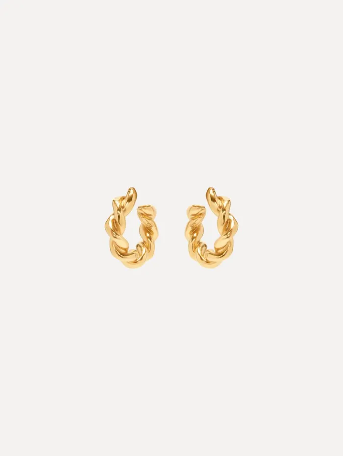 Women Earrings Oscar De La Renta Small Rope Hoop Earrings Gold