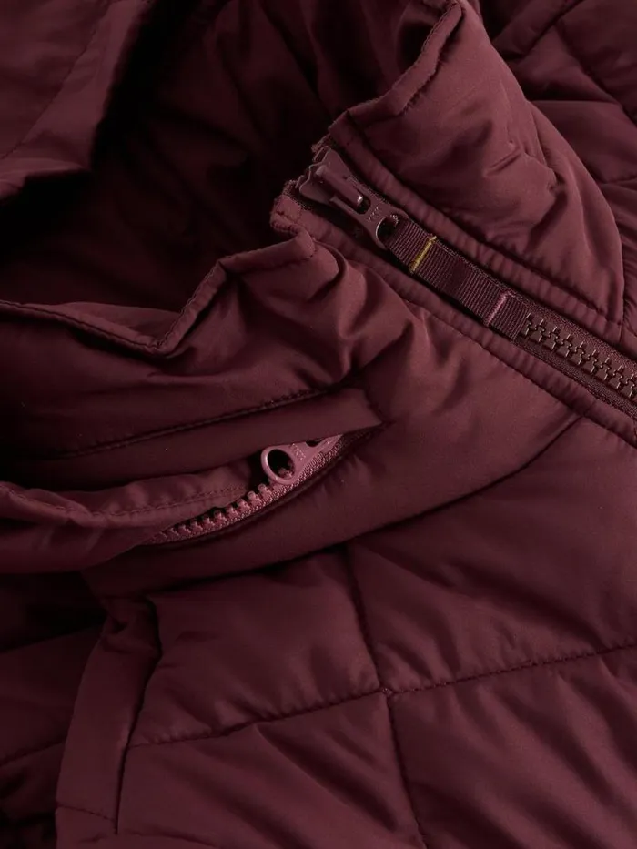 Women Emilia Quilted Collared Coat Dk Plum White Stuff Coats and Jackets