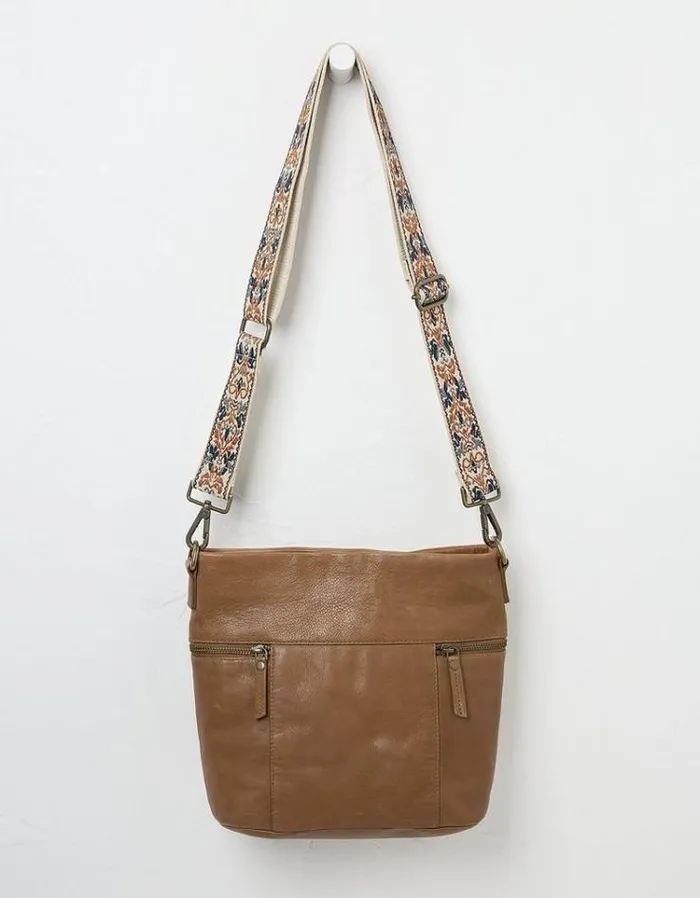 Women FatFace Bags and Wallets Floral Embroidered Bag Strap Ivory