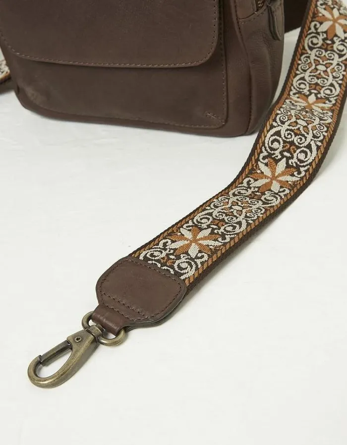 Women FatFace Bags and Wallets The Oslo Camera Bag Ornate Strap Chocolate Brown