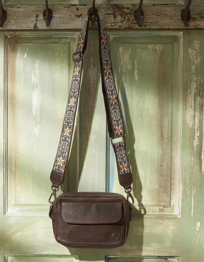 Women FatFace Bags and Wallets The Oslo Camera Bag Ornate Strap Chocolate Brown