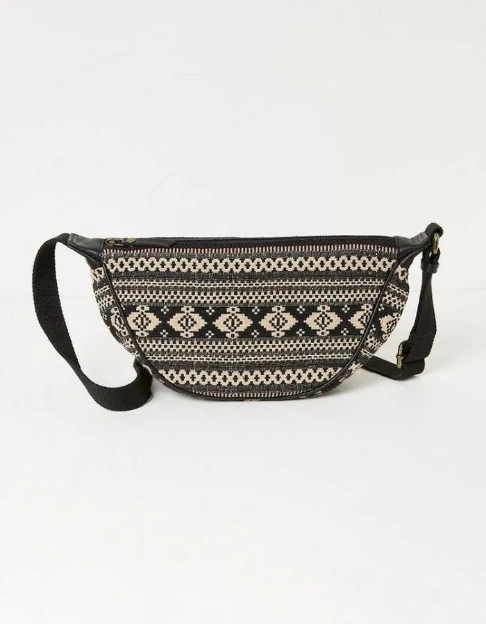 Women FatFace Festival Collection Jovie Sling Woven Bag Black