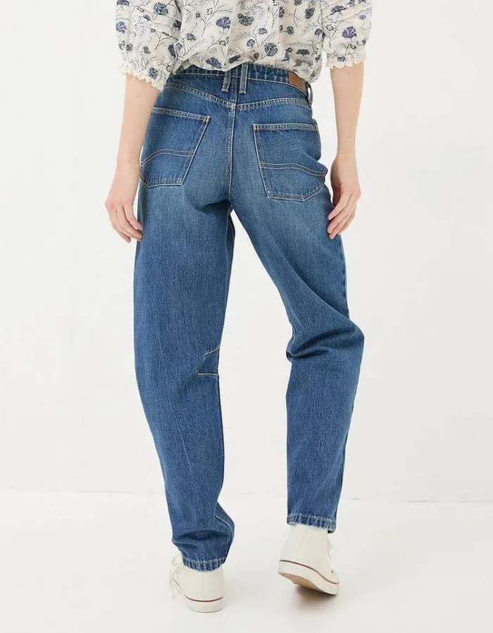 Women FatFace Jeans and Dungarees Cara Barrel Leg Jeans Vintage Blue