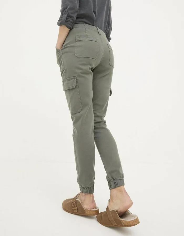 Women FatFace Pants and Leggings Hythe Cargo Trousers Gunmetal Grey