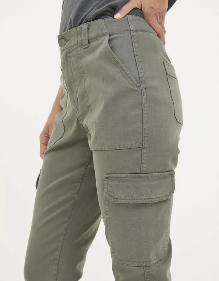 Women FatFace Pants and Leggings Hythe Cargo Trousers Gunmetal Grey