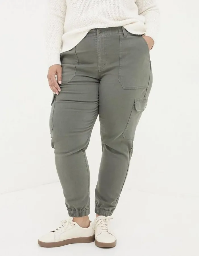 Women FatFace Pants and Leggings Hythe Cargo Trousers Gunmetal Grey