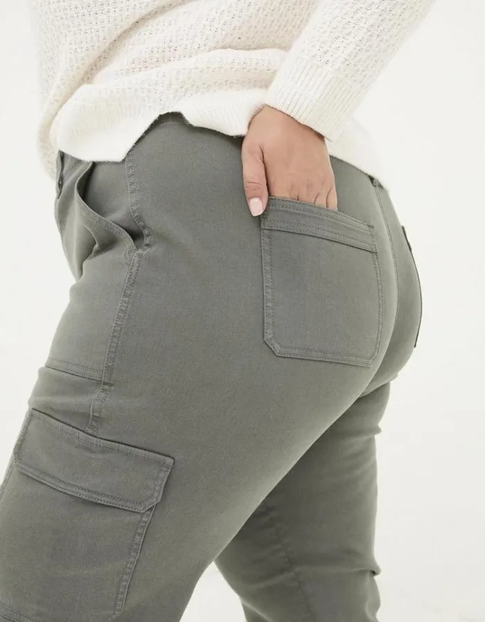 Women FatFace Pants and Leggings Hythe Cargo Trousers Gunmetal Grey