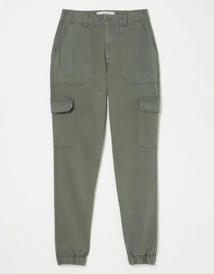 Women FatFace Pants and Leggings Hythe Cargo Trousers Gunmetal Grey