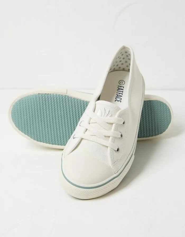 Women FatFace Sneakers Suzie Ballet Sneakers White
