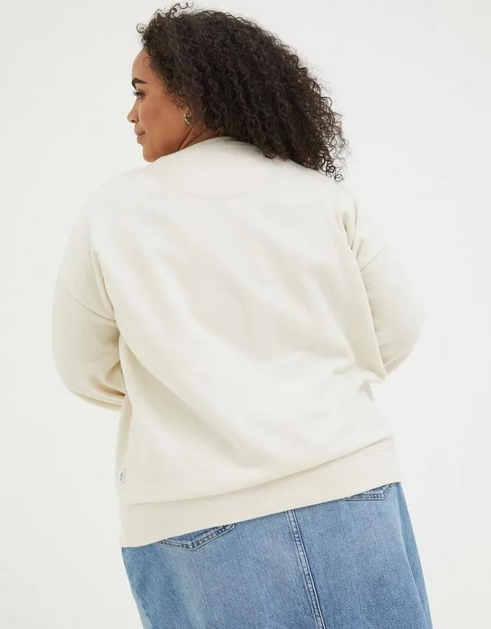 Women FatFace Sweatshirts and Hoodies Alex Art Floral Crew Sweatshirt Ivory