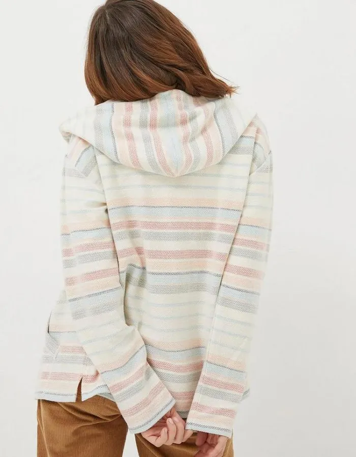 Women FatFace Sweatshirts and Hoodies Daisy Textured Zip Through Hoodie Multi