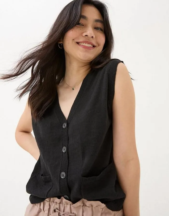 Women FatFace Tops and TShirts Theodora Tank Black