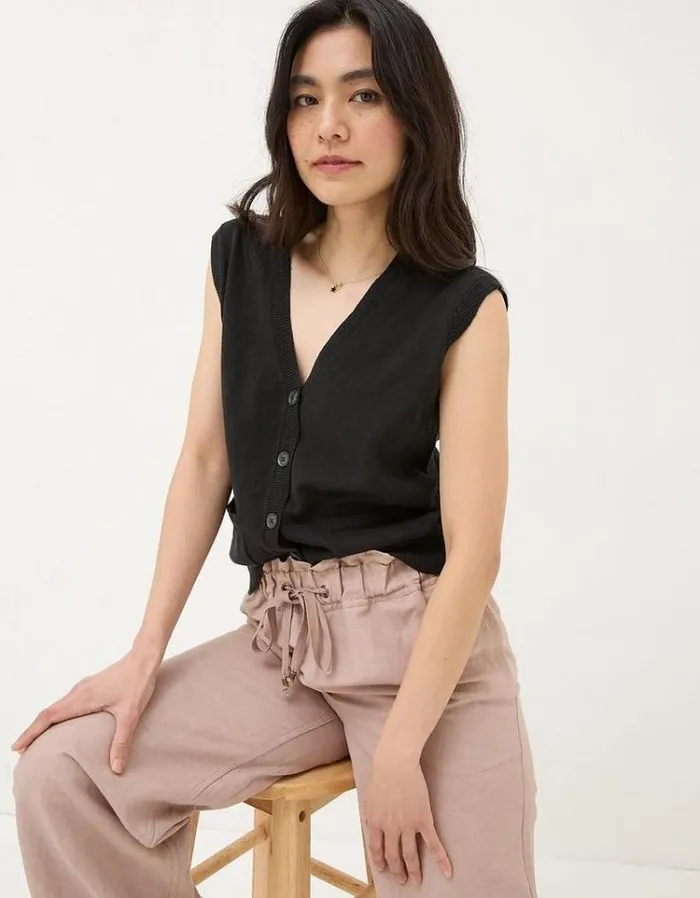 Women FatFace Tops and TShirts Theodora Tank Black