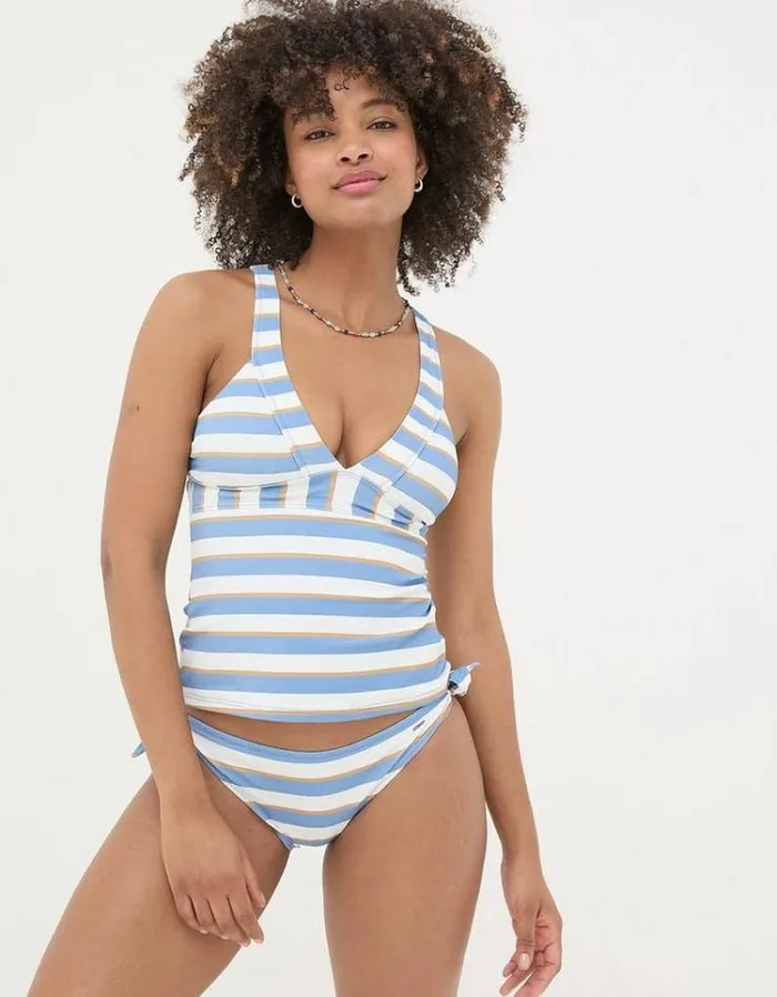 Women FatFace Vacation Shop Enya Stripe Tankini Blue