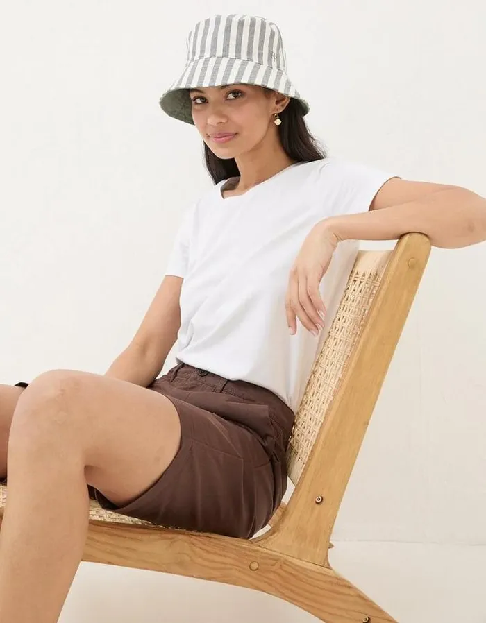 Women FatFace Vacation Shop Falmouth Chino Shorts Chocolate Brown