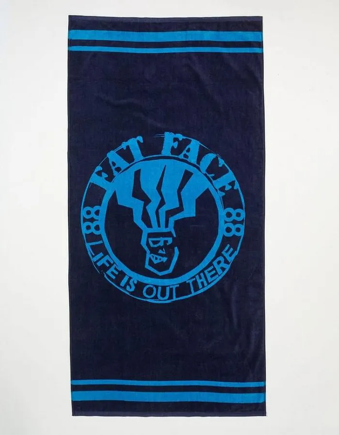Women FatFace Vacation Shop Fat Head Beach Towel Navy