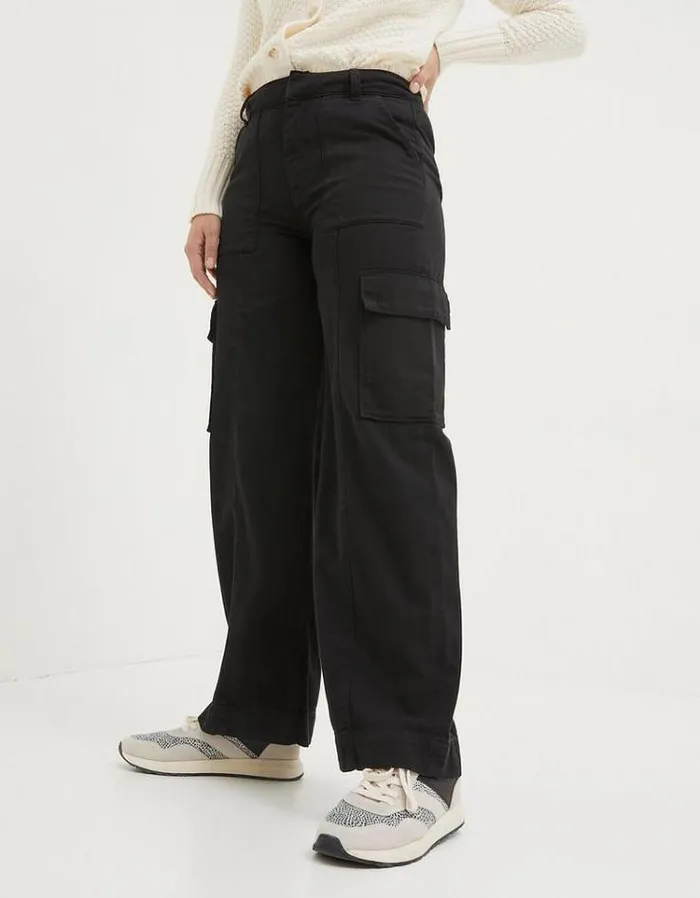 Women FatFace Women039s Sale Bodi Belted Cargo Pants Washed Black