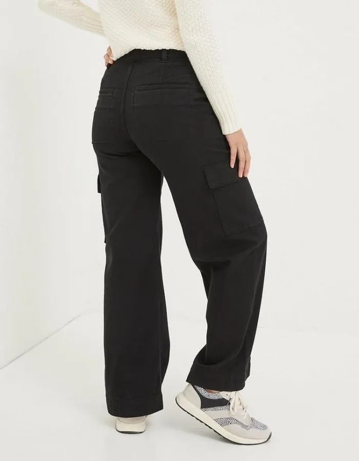 Women FatFace Women039s Sale Bodi Belted Cargo Pants Washed Black
