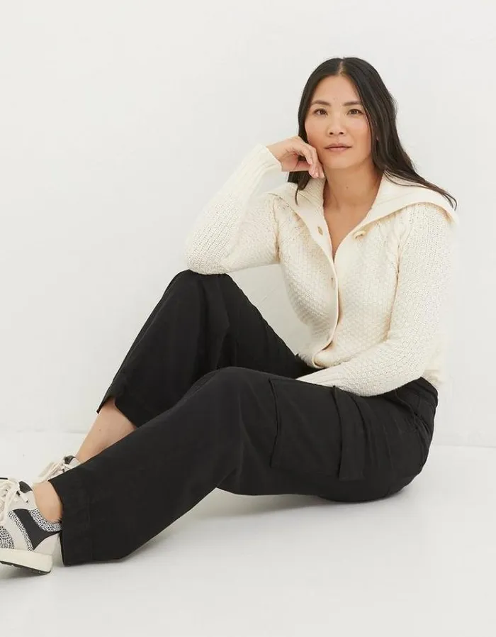 Women FatFace Women039s Sale Bodi Belted Cargo Pants Washed Black