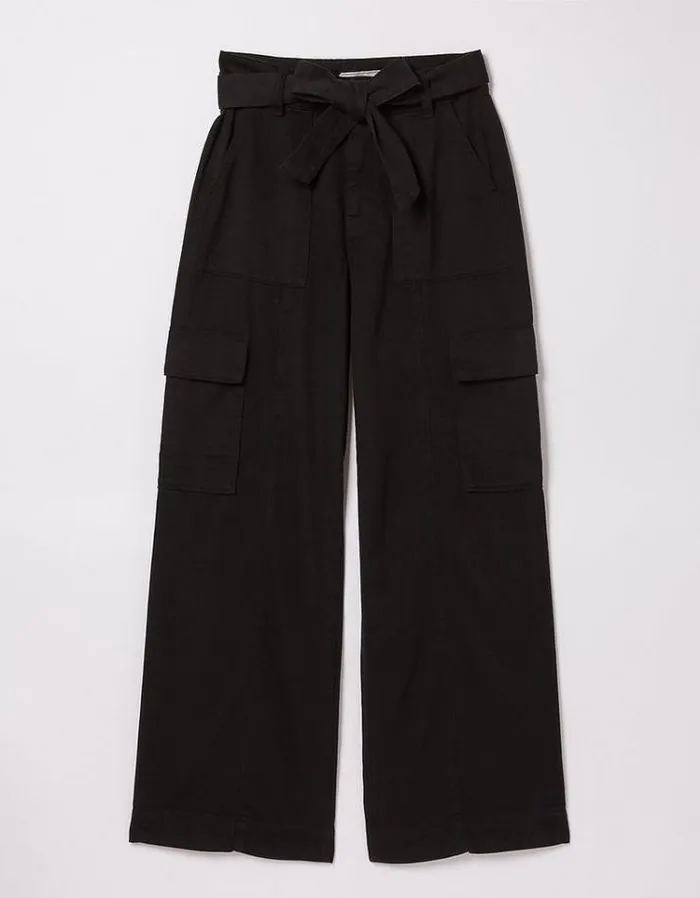 Women FatFace Women039s Sale Bodi Belted Cargo Pants Washed Black