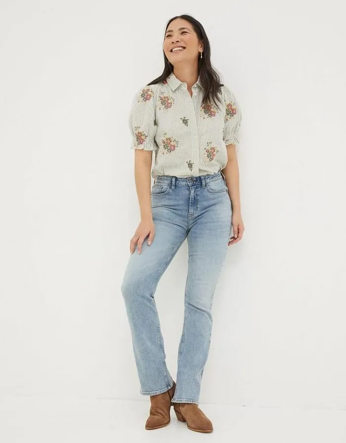 Women FatFace Women039s Sale Brooke Bootcut Jeans Light Denim Blue