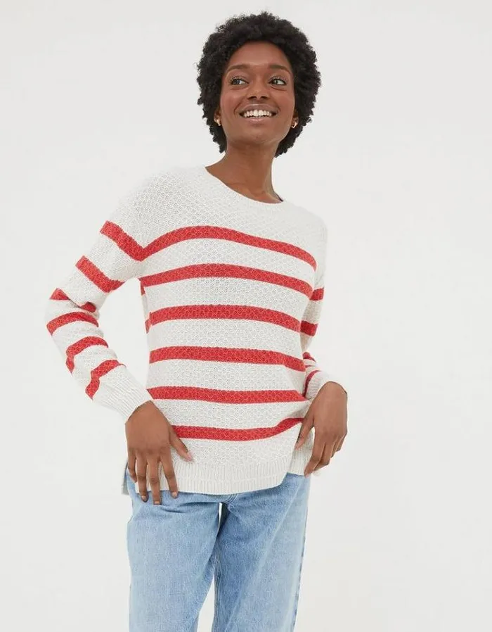 Women FatFace Women039s Sale Ellie Stripe Sweater Red