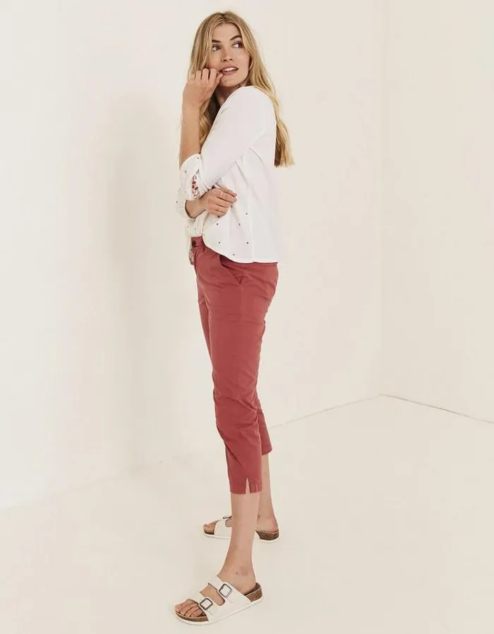 Women FatFace Women039s Sale Farnham Cropped Chinos Dusty Pink