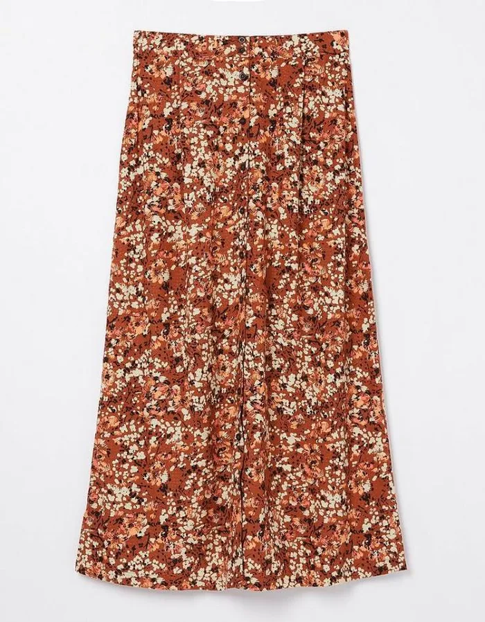 Women FatFace Women039s Sale Hayward Blush Midi Skirt Rust Brown